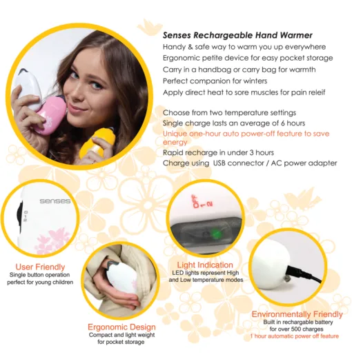 Senses Hand Warmer Features Senses Hand Warmer Features