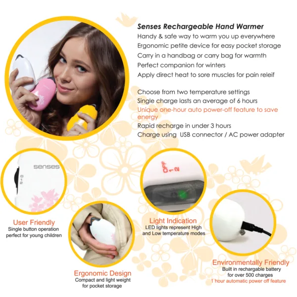 Senses Hand Warmer Features